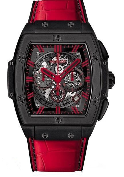 AAA Replica Hublot Spirit Of Big Bang All Black Red Alligator Leather Watch 601.CR.0130.LR